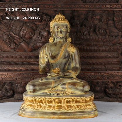 Brass Large Buddha Idol With Base Artistic For Home Decor Showpiece 2 Feet by vendor-unknown - Buddha (View 8)