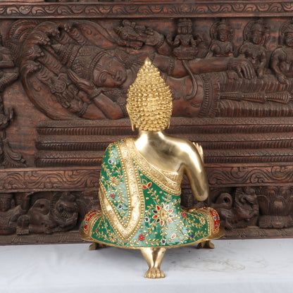Brass Large Buddha Statue Stone Work For Home Decor Showpiece 20" by vendor-unknown - Buddha (View 6)