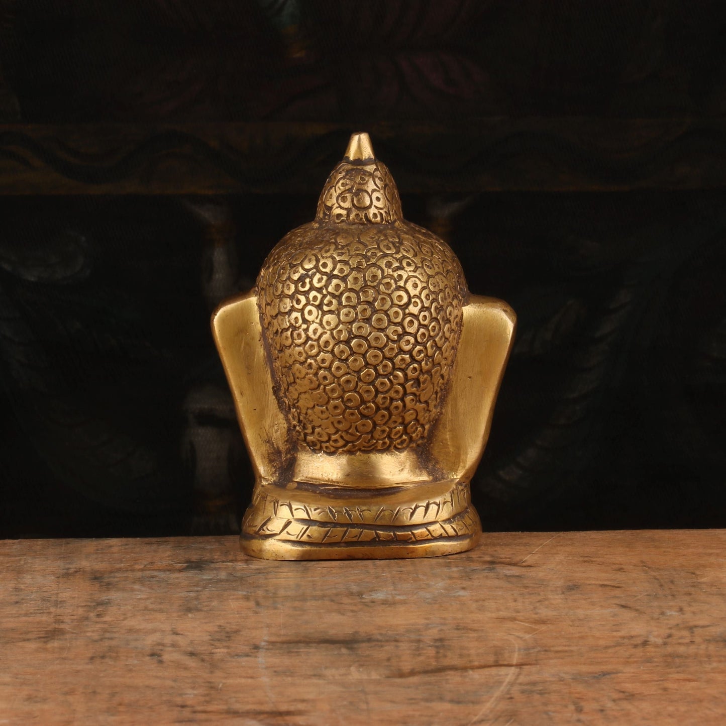 Brass Small Buddha Head Idol For Home Decor Showpiece 4 Inch