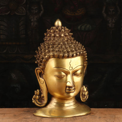 Brass Small Buddha Mask Wall Hanging Idol For Decor Showpiece 4" by vendor-unknown - Buddha (View 4)