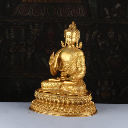 Brass Finely Crafted Blessing Buddha Statue Showpiece For Home Decor 16 by vendor-unknown - Buddha (View 5)