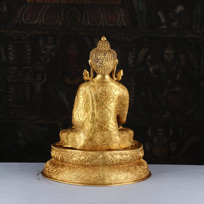 Brass Finely Crafted Blessing Buddha Statue Showpiece For Home Decor 16 by vendor-unknown - Buddha (View 6)