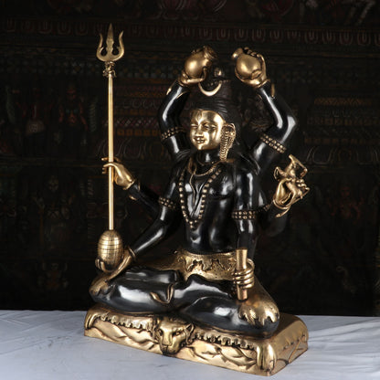 Brass Large Super Fine Lord Shiva Idol Vintage Black Finished For Home Decor 30" by vendor-unknown - Hindu Gods (View 4)