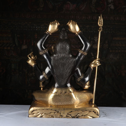 Brass Large Super Fine Lord Shiva Idol Vintage Black Finished For Home Decor 30" by vendor-unknown - Hindu Gods (View 5)