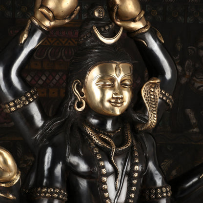 Brass Large Super Fine Lord Shiva Idol Vintage Black Finished For Home Decor 30" by vendor-unknown - Hindu Gods (View 7)