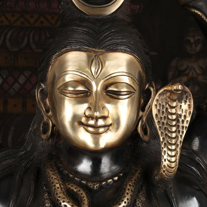 Brass Large Super Fine Lord Shiva Idol Vintage Black Finished For Home Decor 30" by vendor-unknown - Hindu Gods (View 8)