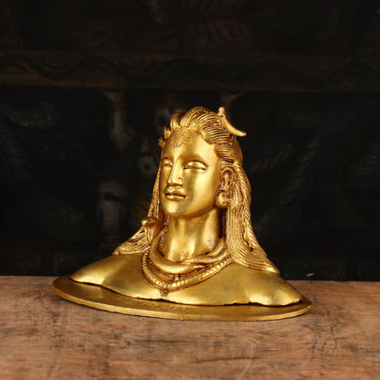 Brass Aadiyogi Shiva Bust Statue 4" by StatueStudio by vendor-unknown - Hindu Gods (View 3)