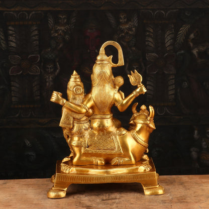 Brass Shiv Parivar Statue Sitting On Nandi For Home Decor 8" by vendor-unknown - Hindu Gods (View 5)