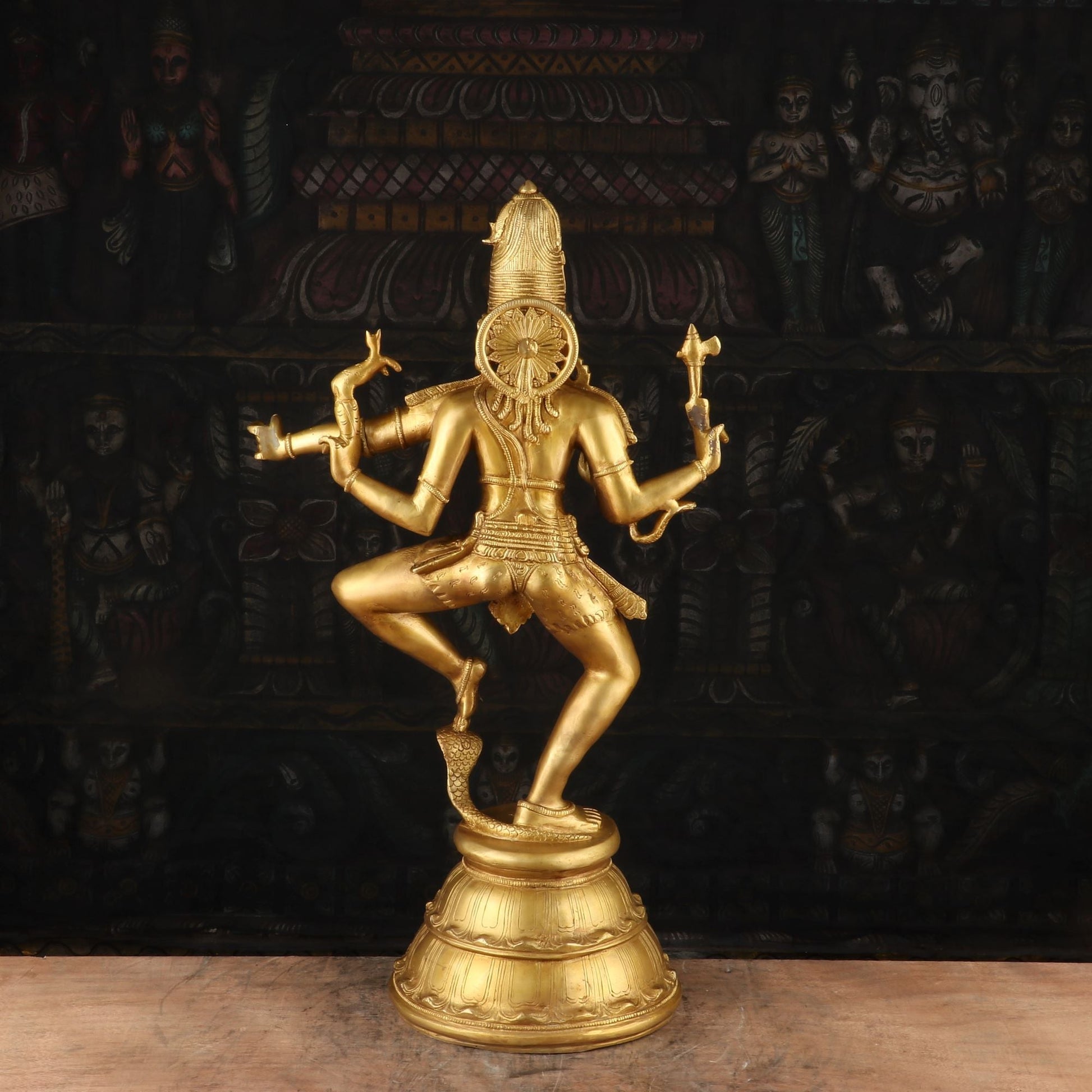 Brass Nataraja Statue Shiva Sculpture the Lord Of Dance Idol Decor Showpiece 22" - Image 6