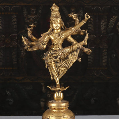 Artistic Brass Perumal Dancing Vishnu Avatar Vamana as Thirivikrama With 8 Arms 16 inch by vendor-unknown - Hindu Gods (View 2)