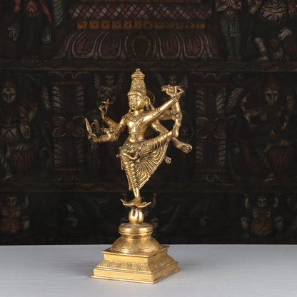 Artistic Brass Perumal Dancing Vishnu Avatar Vamana as Thirivikrama With 8 Arms 16 inch by vendor-unknown - Hindu Gods (View 4)