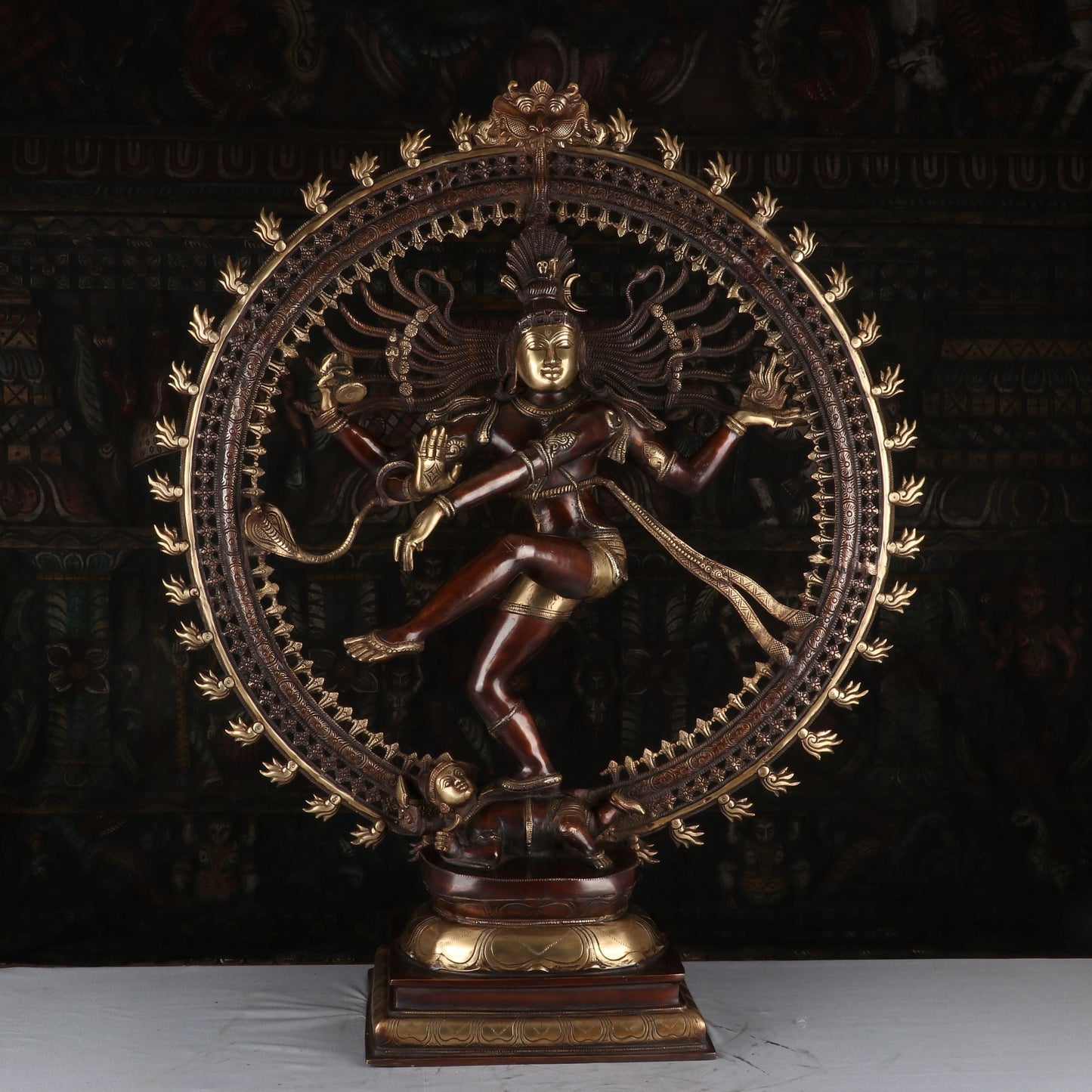 Brass Nataraja Statue Sculpture Lord Shiva Idol Showpiece Decor 3 Feet
