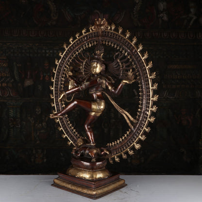 Brass Nataraja Statue Sculpture Lord Shiva Idol Showpiece Decor 3 Feet by vendor-unknown - Hindu Gods (View 5)