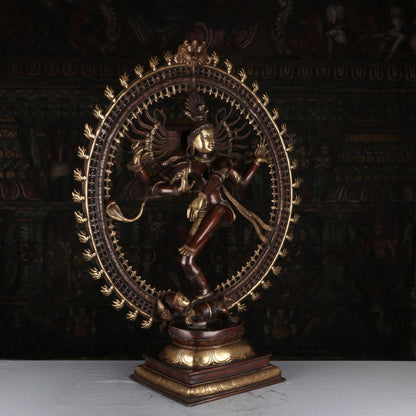 Brass Nataraja Statue Sculpture Lord Shiva Idol Showpiece Decor 3 Feet by vendor-unknown - Hindu Gods (View 6)
