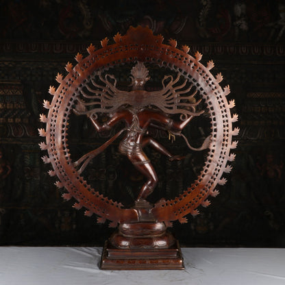 Brass Nataraja Statue Sculpture Lord Shiva Idol Showpiece Decor 3 Feet by vendor-unknown - Hindu Gods (View 7)