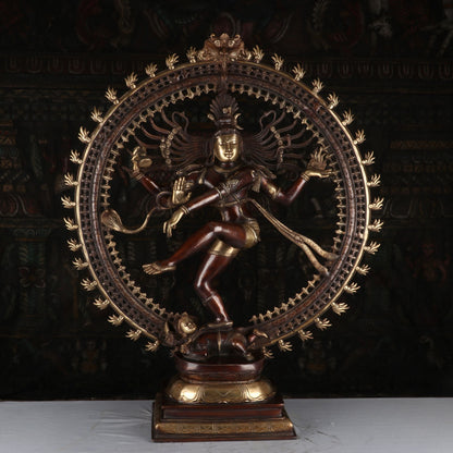 Brass Nataraja Statue Sculpture Lord Shiva Idol Showpiece Decor 3 Feet by vendor-unknown - Hindu Gods