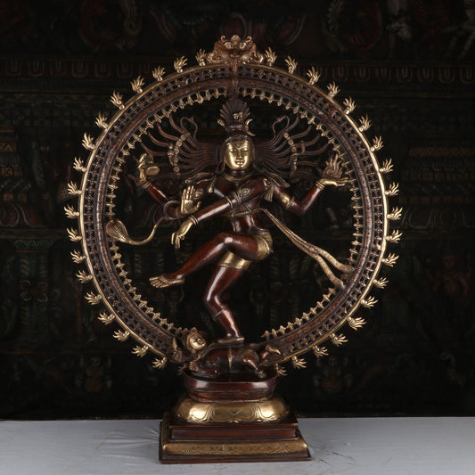 Brass Nataraja Statue Sculpture Lord Shiva Idol Showpiece Decor 3 Feet