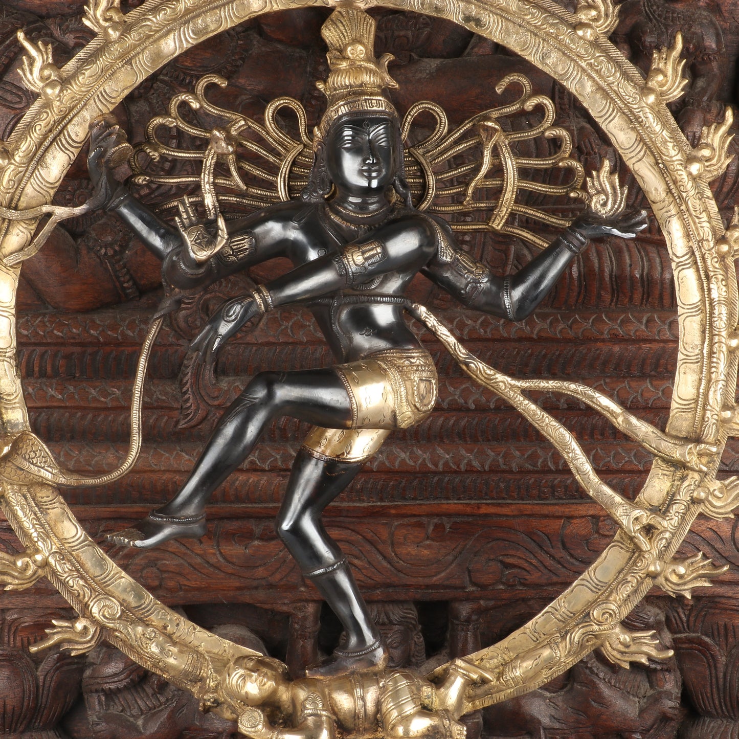 Brass Nataraja Statue Sculpture Vintage Black Finished Idol 2 Feet