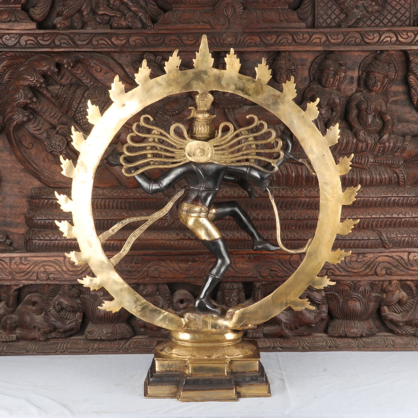 Brass Nataraja Statue Sculpture Vintage Black Finished Idol 2 Feet