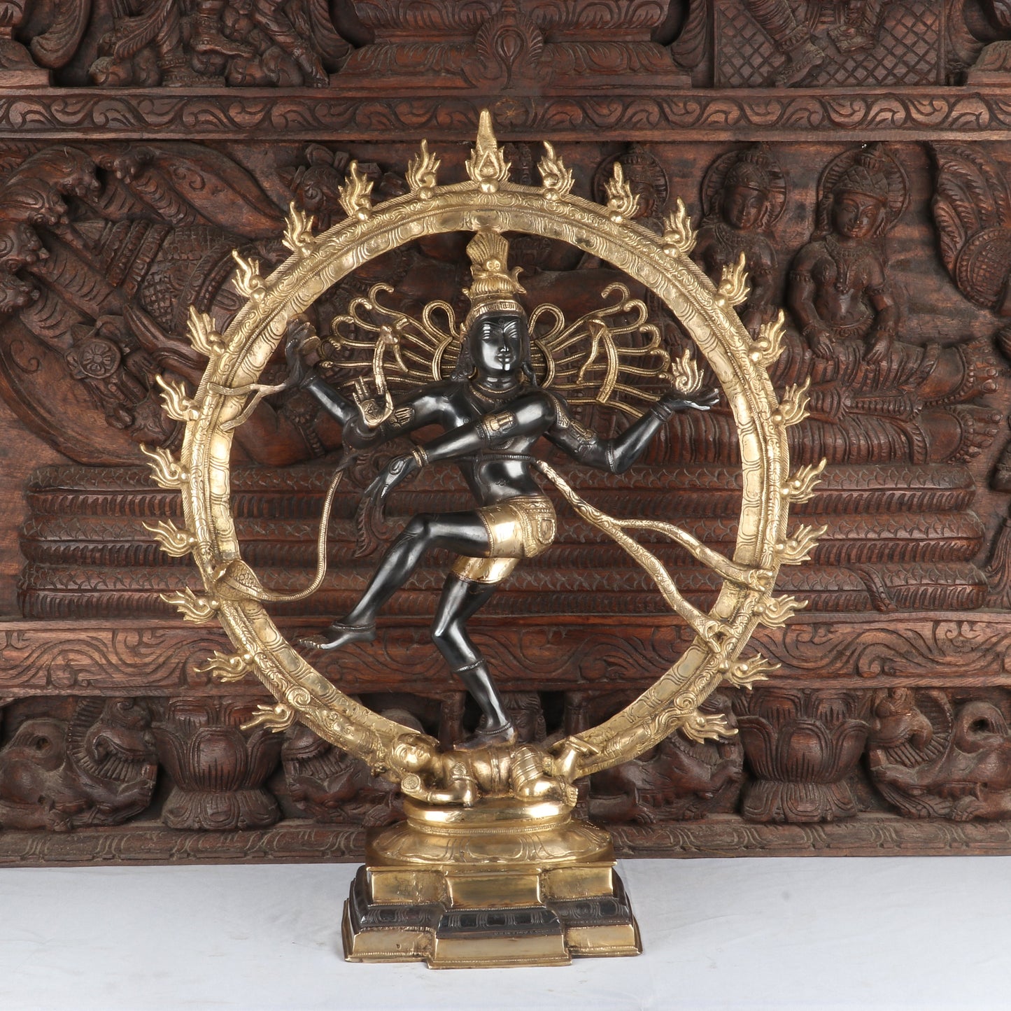 Brass Nataraja Statue Sculpture Vintage Black Finished Idol 2 Feet