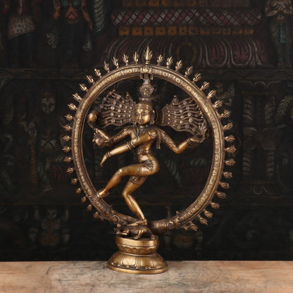 Brass Nataraja Statue Sculpture Idol For Decorative Showpiece 1.5 Feet by vendor-unknown - Hindu Gods (View 4)