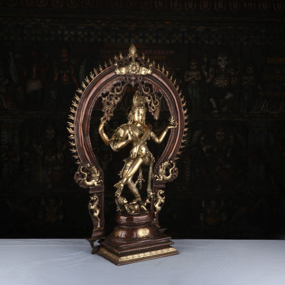 Brass Nataraja Statue Sculpture Idol Brown Finished For Decor 26" by vendor-unknown - Hindu Gods (View 7)