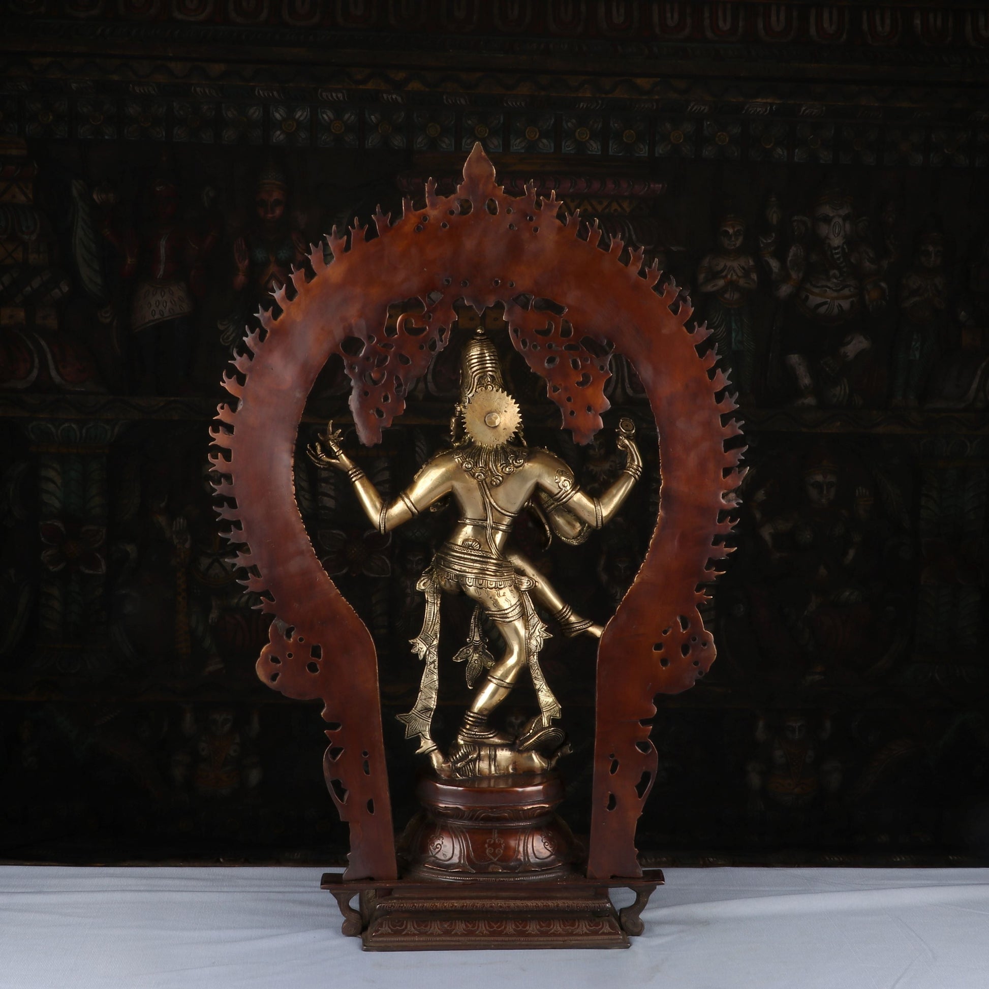 Brass Nataraja Statue Sculpture Idol Brown Finished For Decor 26" - Image 8