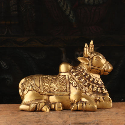 Brass Small Nandi Statue Idol Decor 5" by vendor-unknown - Spiritual (View 2)