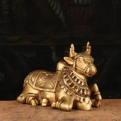 Brass Small Nandi Statue Idol Decor 5" by vendor-unknown - Spiritual (View 3)