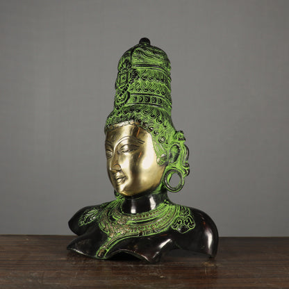 Brass Goddess Parvati Head Idol Religious Home Decor Statue 1 Feet by vendor-unknown - Hindu Gods (View 3)