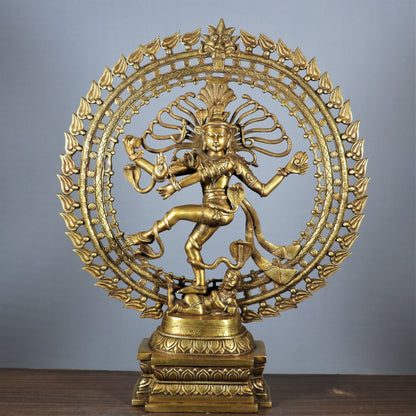 Brass Dancing Shiva Nataraja Statue Idol Sculpture Decor 27" by vendor-unknown - Hindu Gods (View 2)
