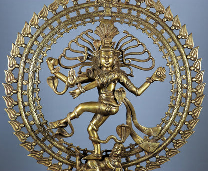 Brass Dancing Shiva Nataraja Statue Idol Sculpture Decor 27" by vendor-unknown - Hindu Gods (View 3)