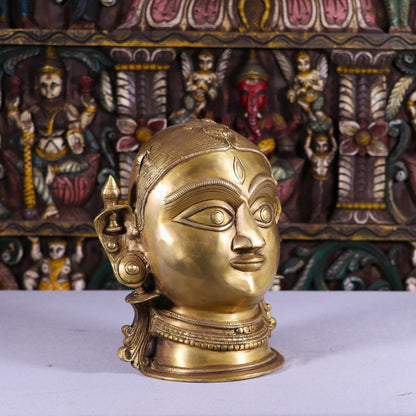 Brass Goddess Parvati Head Idol Religious Decor Statue 11" by vendor-unknown - Hindu Gods (View 4)