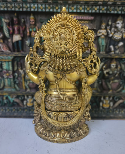 Brass Big Ganesha Idol Sculpture For Home Decor Showpiece 2 Feet by vendor-unknown - Hindu Gods (View 6)