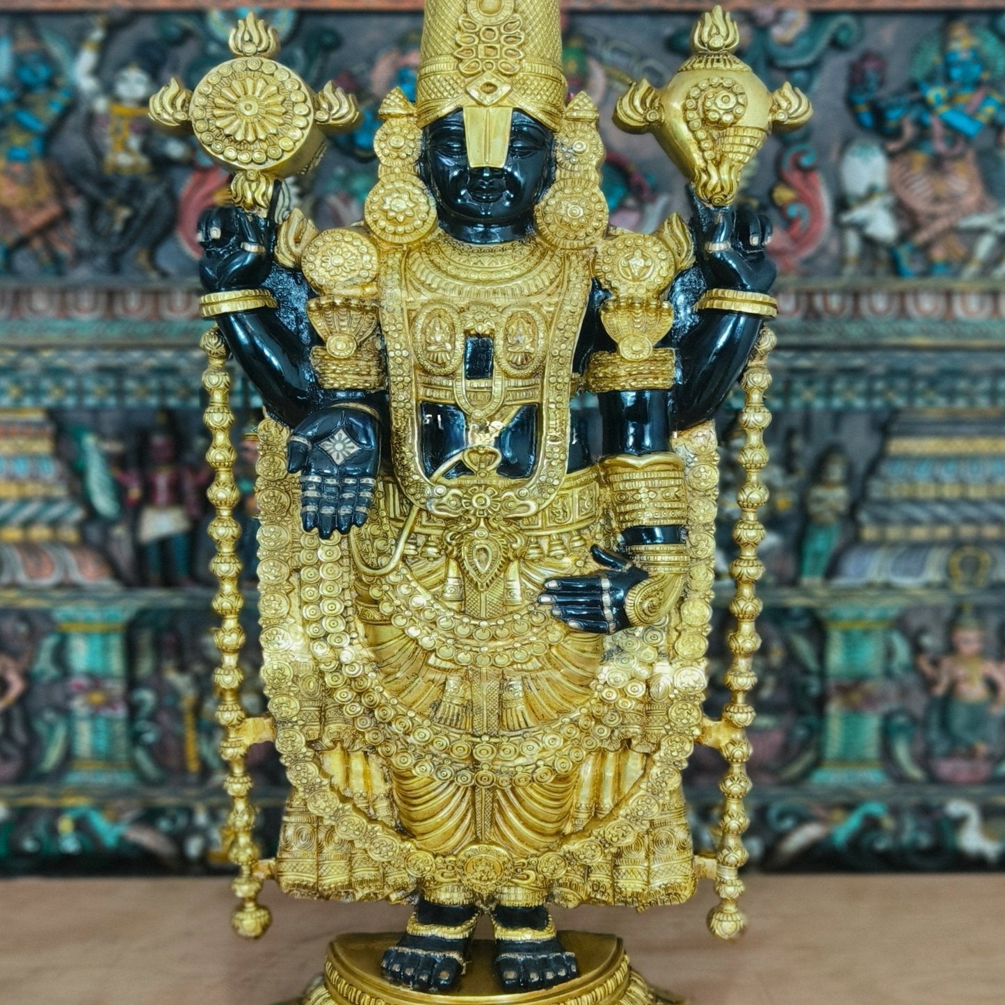 Brass Large Tirupati Balaji Statue Antique Religious Idol Decor 4 Feet