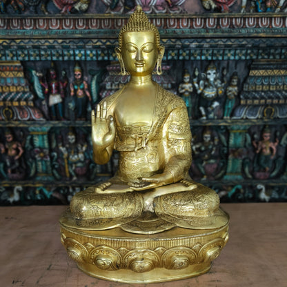Brass Large Blessing Buddha Statue For Home Decor Showpiece 33" by vendor-unknown - Buddha (View 6)