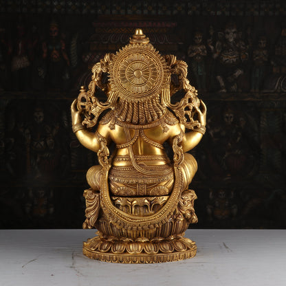Brass Large Ganesha Statue Sculpture For Home Decor Showpiece 2 Feet by vendor-unknown - Hindu Gods (View 5)