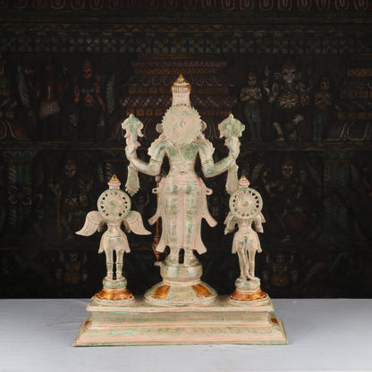 Brass Vishnu Statue With Garuda And Hanuman Antique Finished Idol Religious Decor 2 Feet by vendor-unknown - Hindu Gods (View 5)