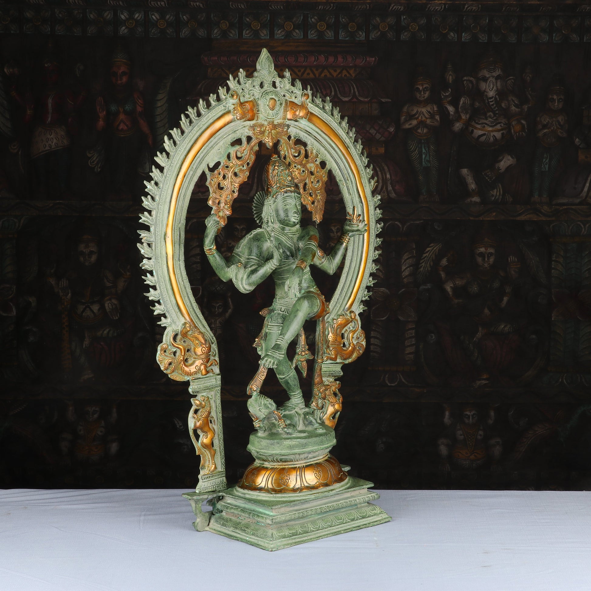 Brass Large Nataraja Idol Antique Finish Home Office Decor Statue Showpiece 27" - Image 3
