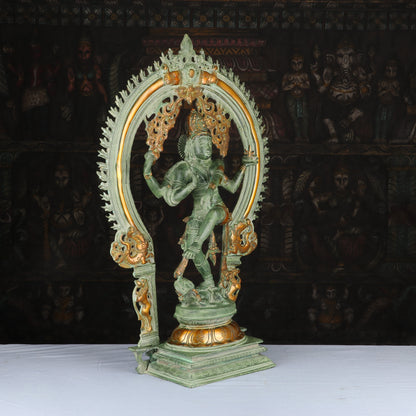 Brass Large Nataraja Idol Antique Finish Home Office Decor Statue Showpiece 27" by vendor-unknown - Hindu Gods (View 3)