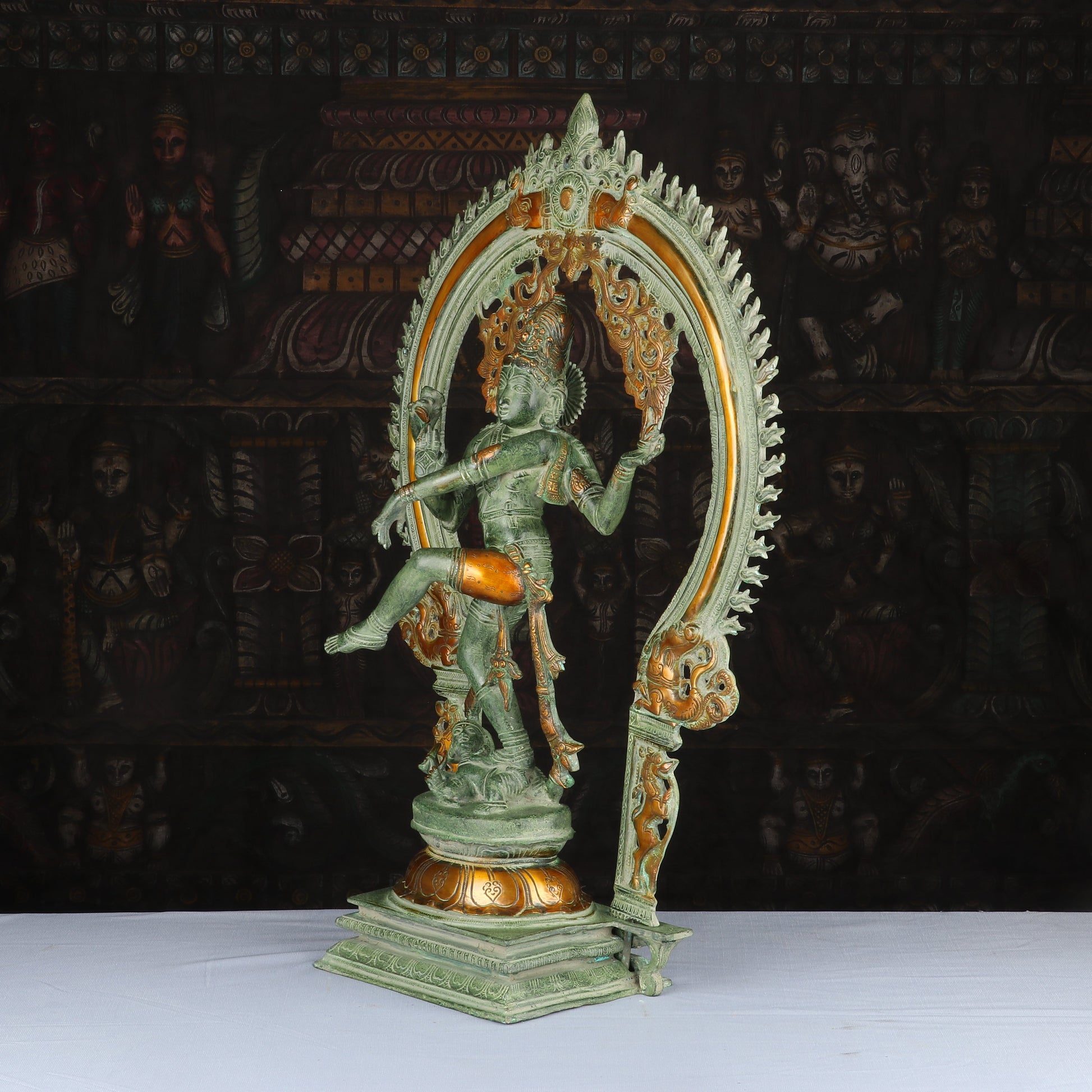 Brass Large Nataraja Idol Antique Finish Home Office Decor Statue Showpiece 27" - Image 4