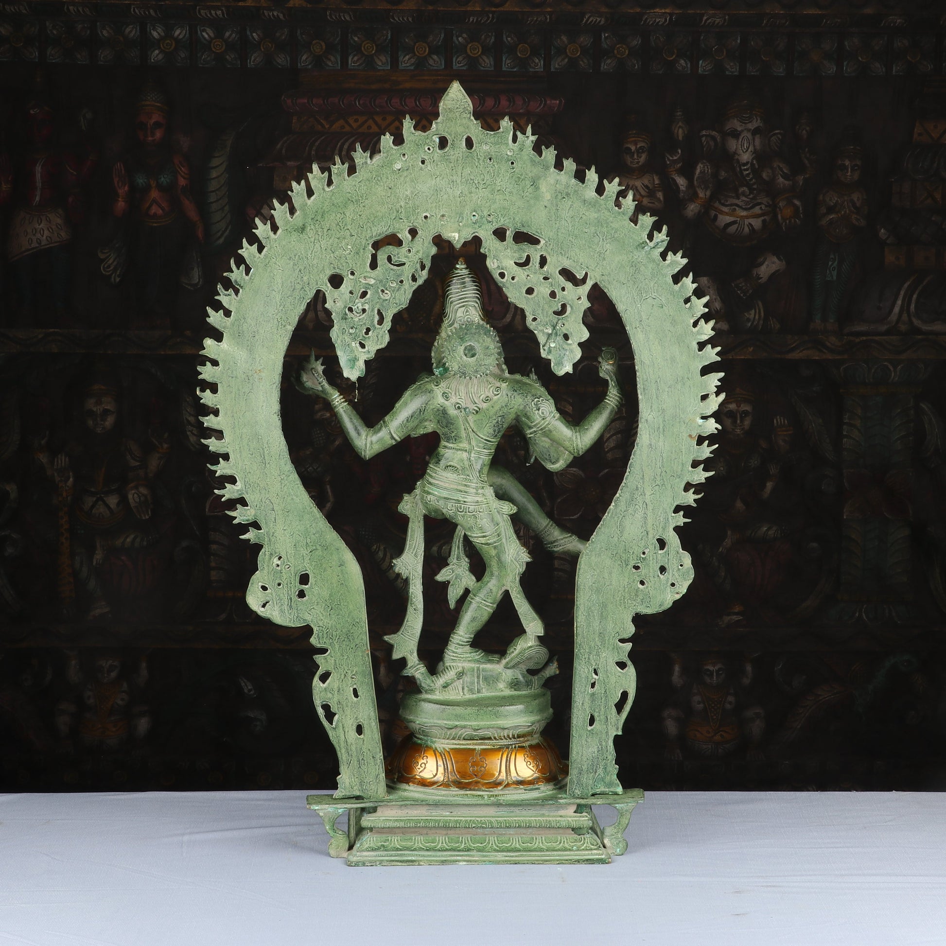 Brass Large Nataraja Idol Antique Finish Home Office Decor Statue Showpiece 27" - Image 5