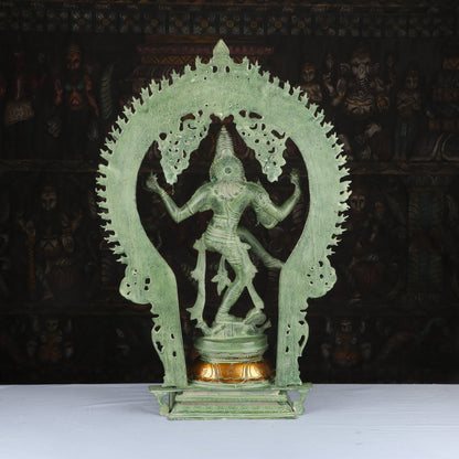 Brass Large Nataraja Idol Antique Finish Home Office Decor Statue Showpiece 27" by vendor-unknown - Hindu Gods (View 5)