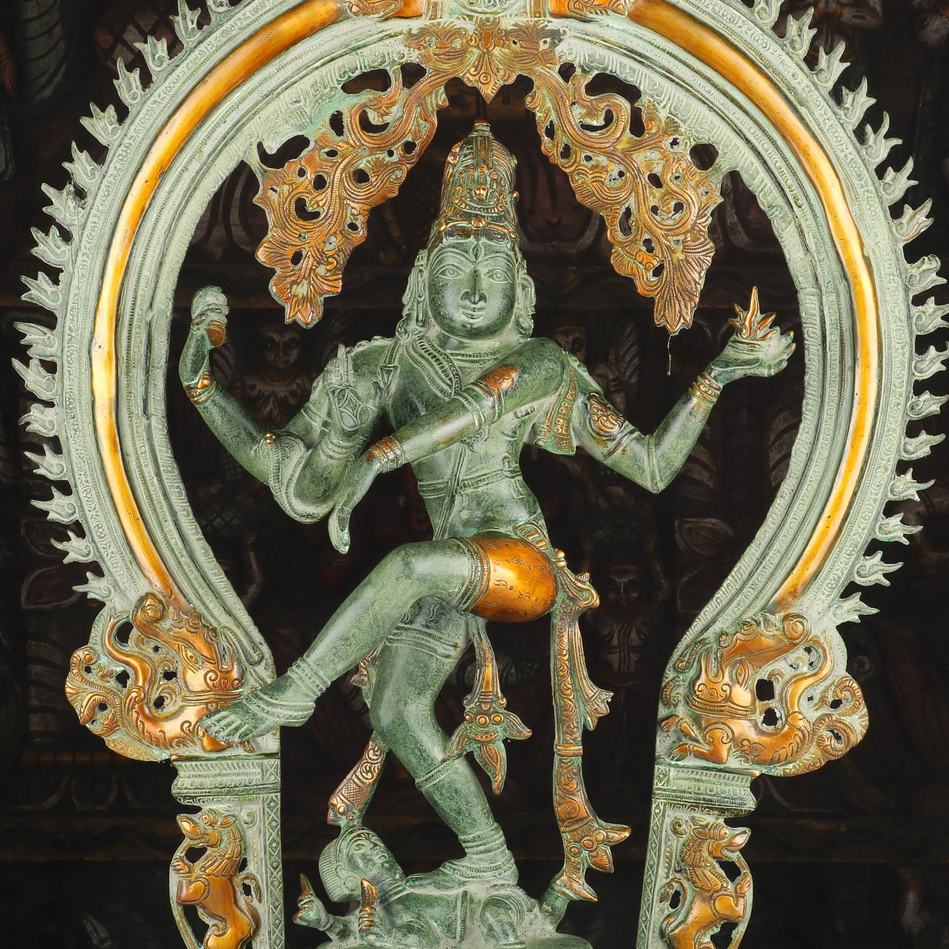 Brass Large Nataraja Idol Antique Finish Home Office Decor Statue Showpiece 27" - Image 6