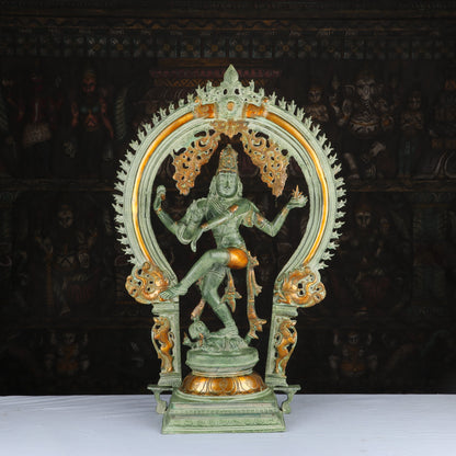 Brass Large Nataraja Idol Antique Finish Home Office Decor Statue Showpiece 27" by vendor-unknown - Hindu Gods
