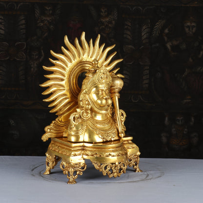 Brass Hanuman Bust Statue Home Office Pooja Room Decor Gift Idol 14 Inch by vendor-unknown - Hindu Gods (View 3)