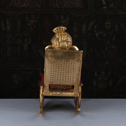 Brass Big Ganesha Idol On Chair Reading Book Stone Work Home Decor 1.5 Feet by vendor-unknown - Hindu Gods (View 5)