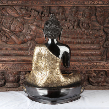 Brass Large Sitting Buddha Idol Antique Finish For Home Decor Showpiece 2 Feet by vendor-unknown - Buddha (View 5)