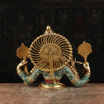 Brass Krishna Bust Statue 1 Feet by StatueStudio by vendor-unknown - Hindu Gods (View 5)