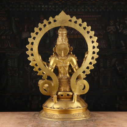 Brass Large Goddess Saraswati Statue With Arch Idol For Pooja Room Temple Decor 27 by vendor-unknown - Hindu Gods (View 5)